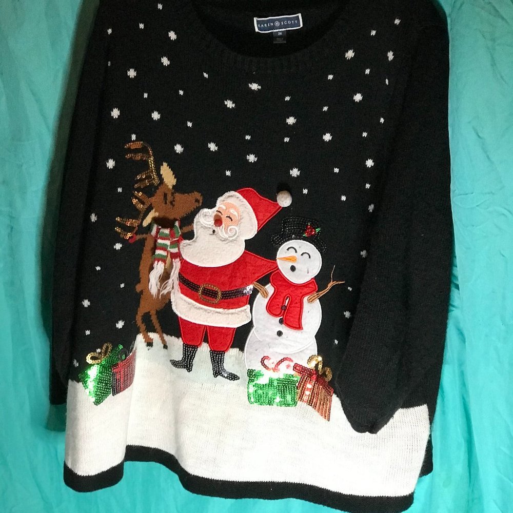Karen Scott 2X christmas ugly sweater (used)